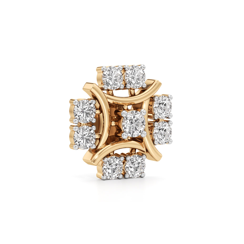 250Ct Round Shape Fancy Studs Earrings