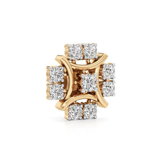 250Ct Round Shape Fancy Studs Earrings