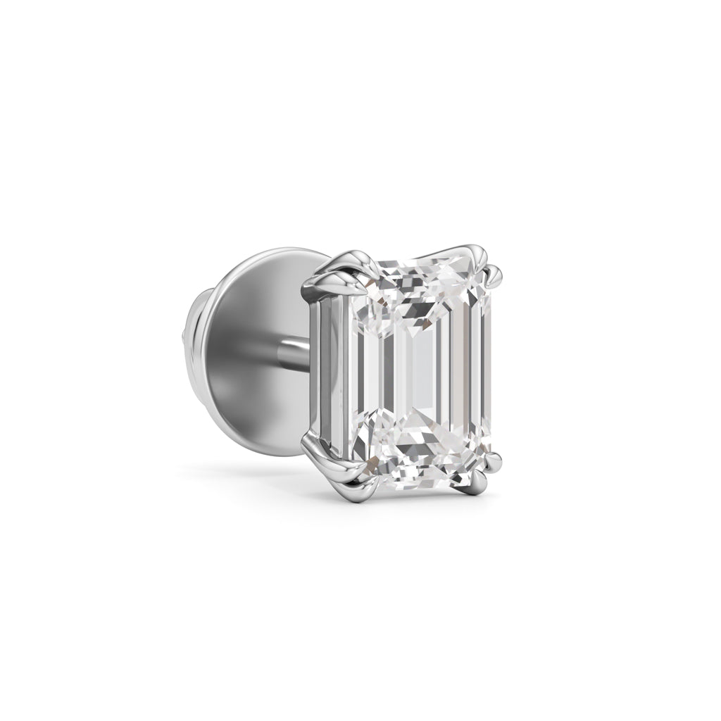 15Ct Emerald Shape Solitaire Studs Earrings