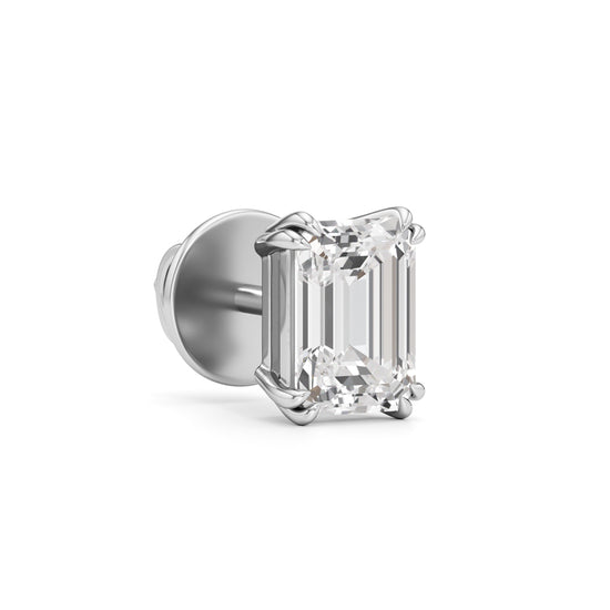 15Ct Emerald Shape Solitaire Studs Earrings
