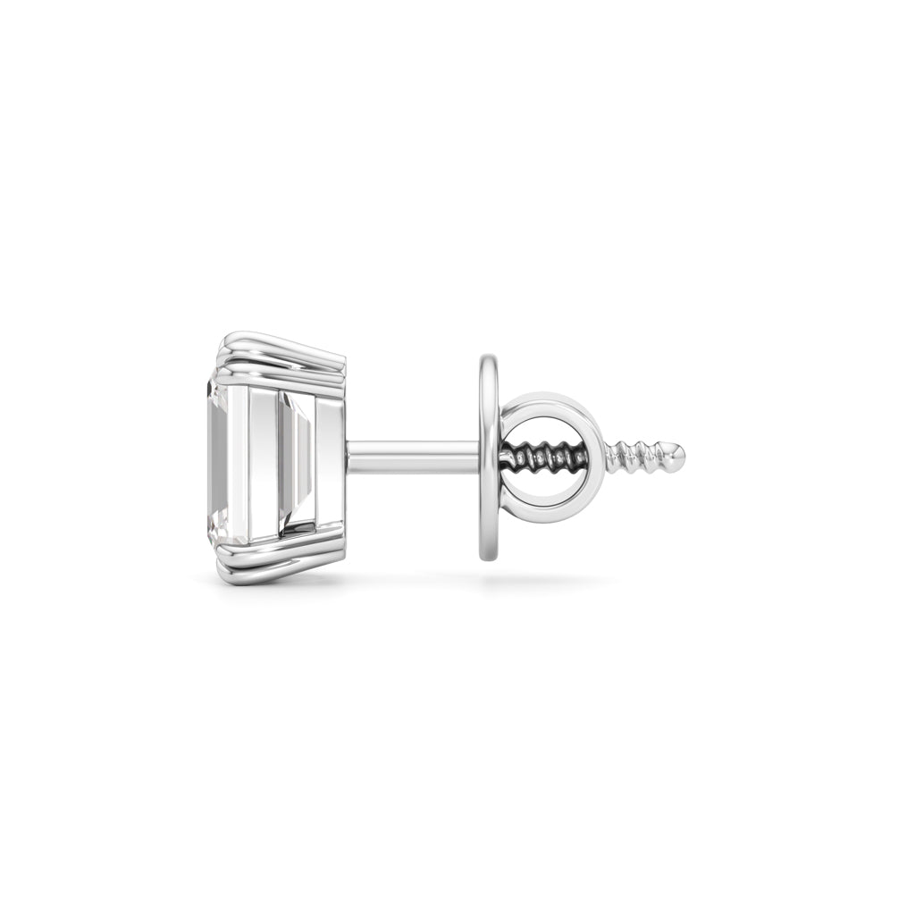 15Ct Emerald Shape Solitaire Studs Earrings