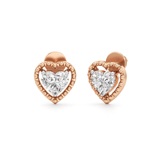 150Ct Heart Shape Solitaire Studs Earrings