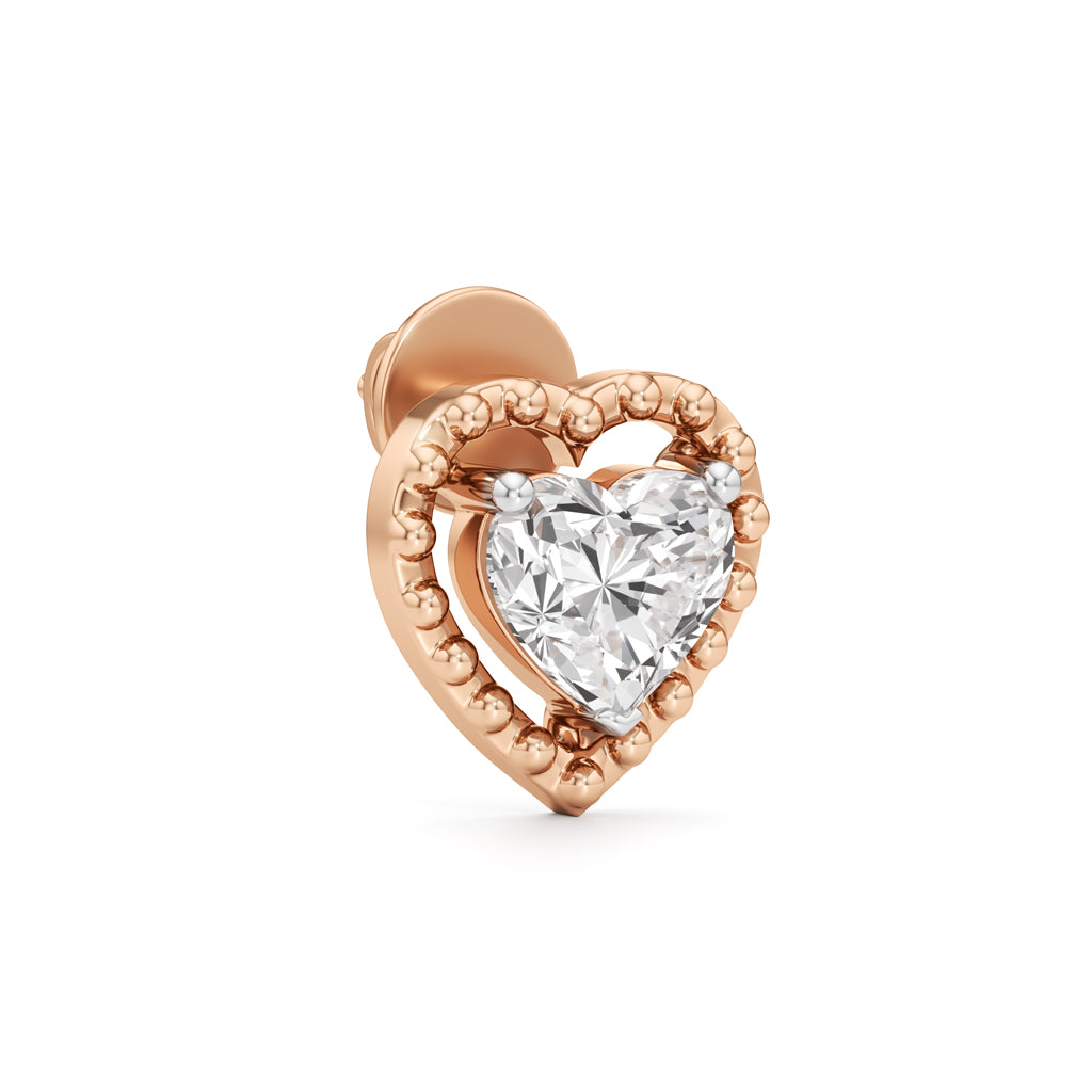150Ct Heart Shape Solitaire Studs Earrings