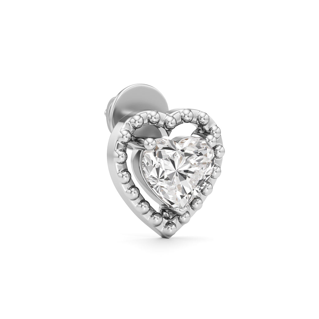 150Ct Heart Shape Solitaire Studs Earrings