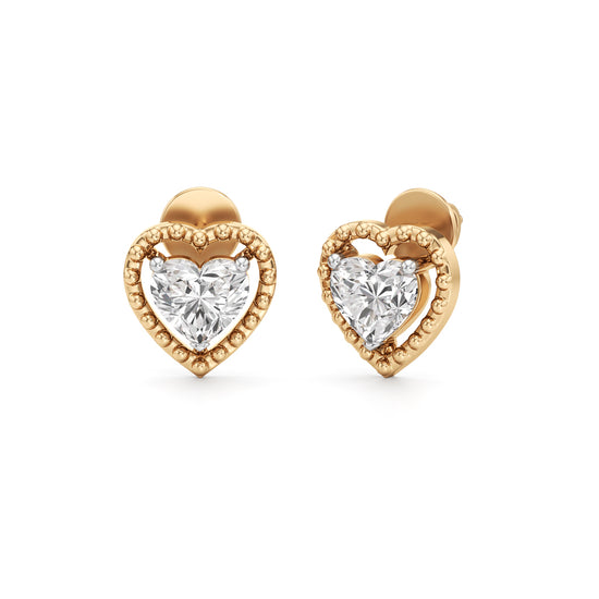 150Ct Heart Shape Solitaire Studs Earrings