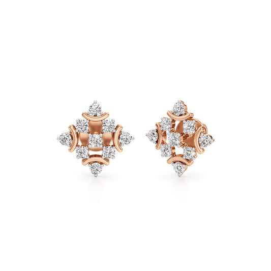 075Ct Round Shape Fancy Studs Earrings