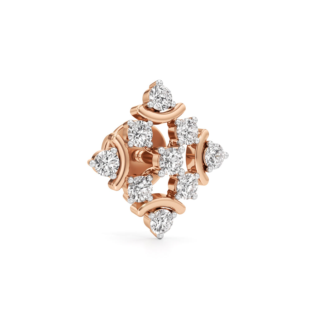 075Ct Round Shape Fancy Studs Earrings