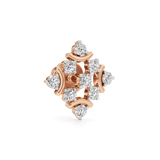 075Ct Round Shape Fancy Studs Earrings