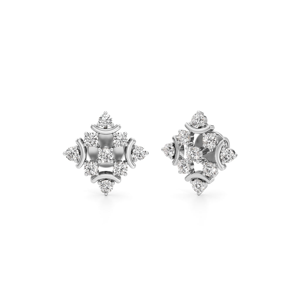 075Ct Round Shape Fancy Studs Earrings