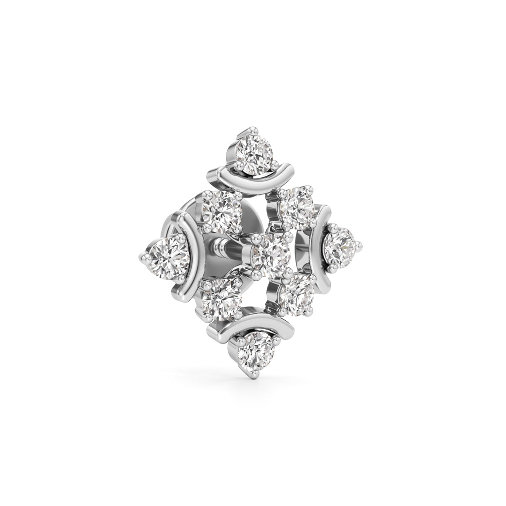 075Ct Round Shape Fancy Studs Earrings