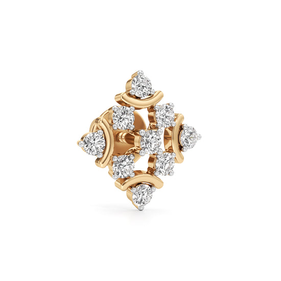 075Ct Round Shape Fancy Studs Earrings