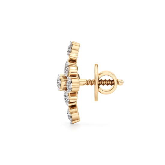 075Ct Round Shape Fancy Studs Earrings