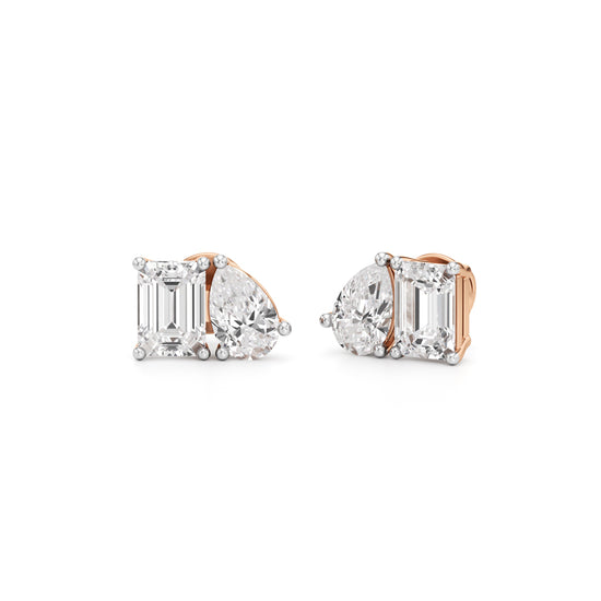 45Ct Emerald ShapeSolitaire Studs Earrings