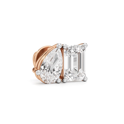 45Ct Emerald ShapeSolitaire Studs Earrings