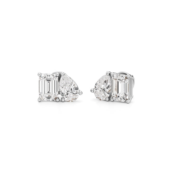 45Ct Emerald ShapeSolitaire Studs Earrings
