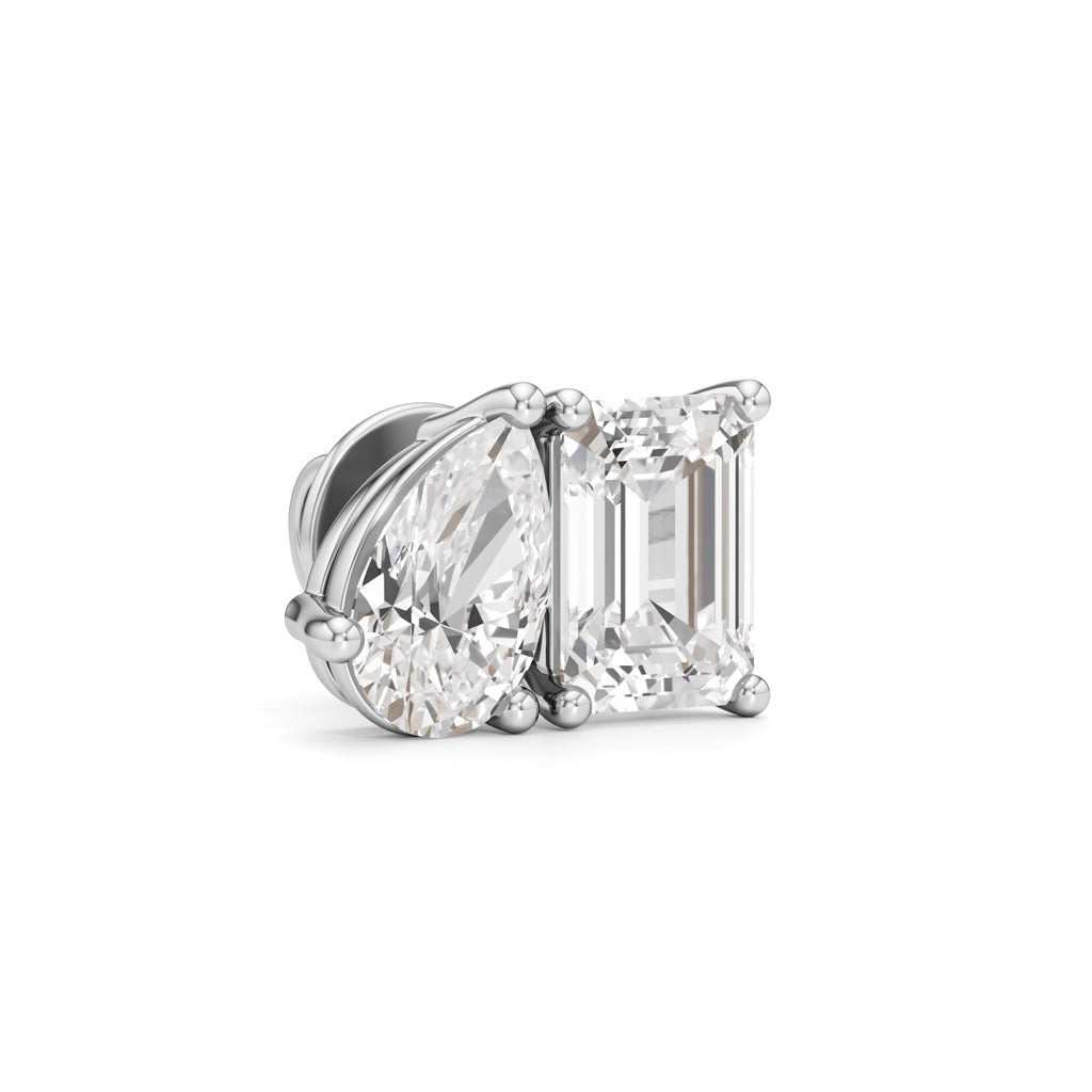 45Ct Emerald ShapeSolitaire Studs Earrings