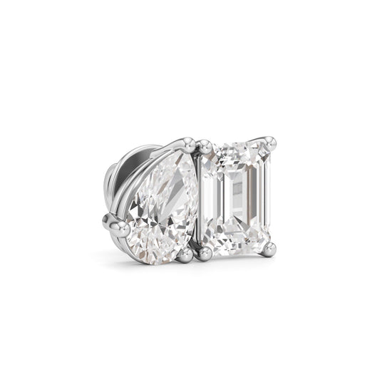 45Ct Emerald ShapeSolitaire Studs Earrings