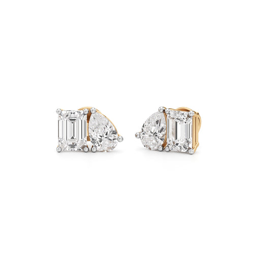 45Ct Emerald ShapeSolitaire Studs Earrings