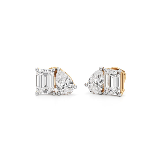 45Ct Emerald ShapeSolitaire Studs Earrings