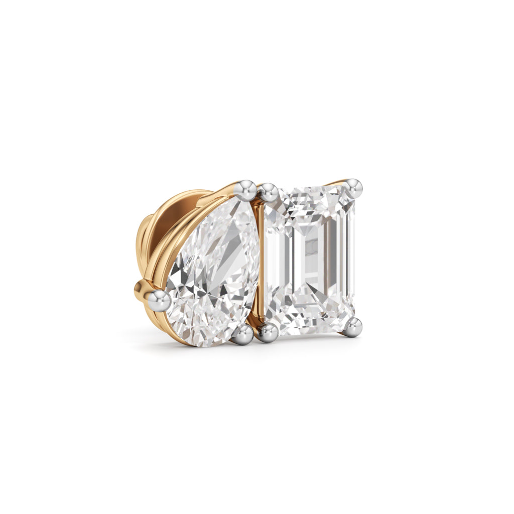 45Ct Emerald ShapeSolitaire Studs Earrings