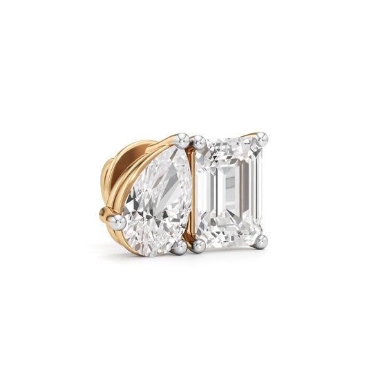 45Ct Emerald ShapeSolitaire Studs Earrings