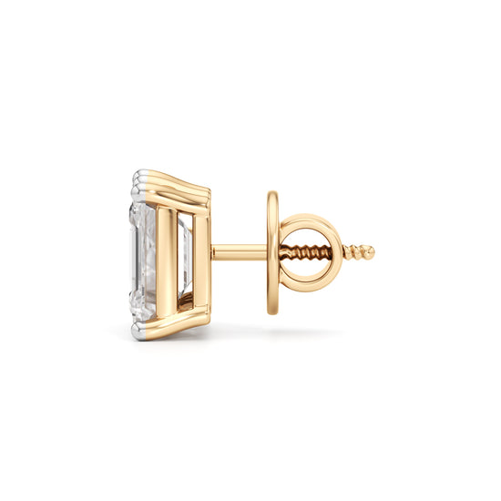 45Ct Emerald ShapeSolitaire Studs Earrings