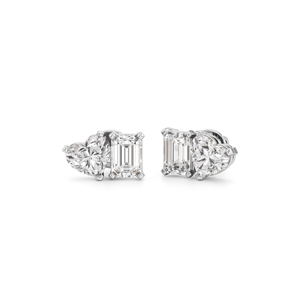 5Ct Emerald ShapeSolitaire Studs Earrings