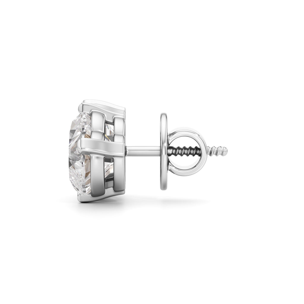 5Ct Emerald ShapeSolitaire Studs Earrings