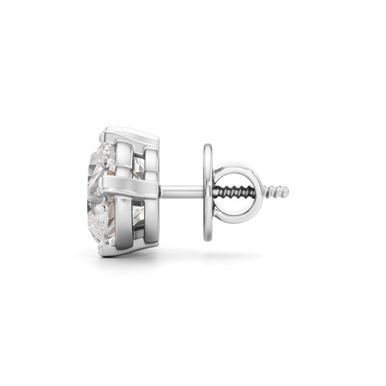 5Ct Emerald ShapeSolitaire Studs Earrings