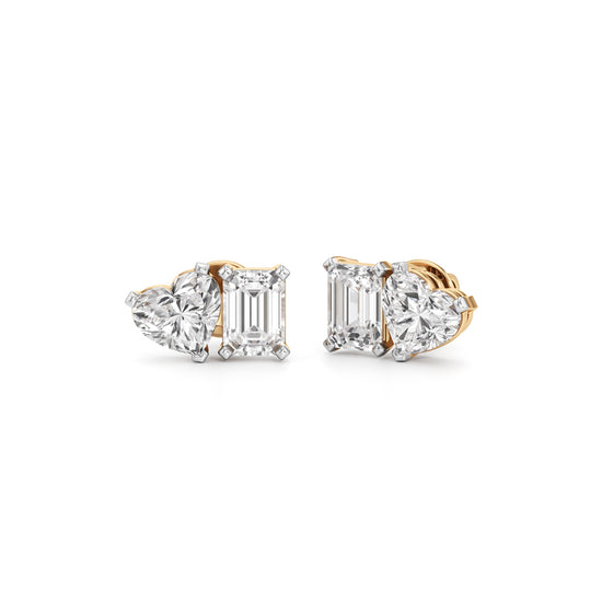 5Ct Emerald ShapeSolitaire Studs Earrings