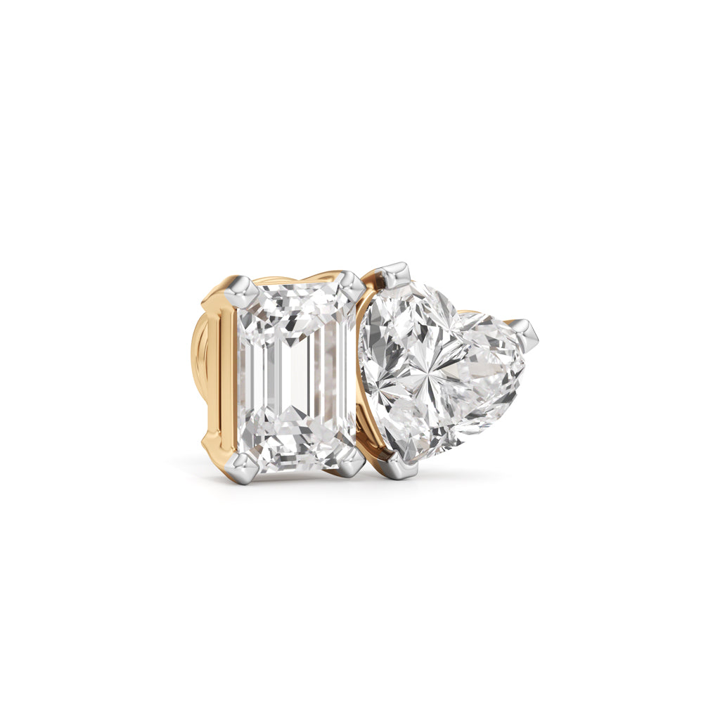 5Ct Emerald ShapeSolitaire Studs Earrings