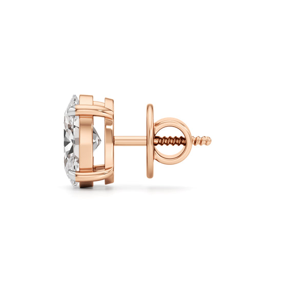 2Ct Oval Shape Solitaire Studs Earrings