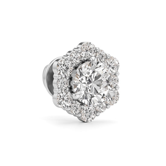 175Ct Round Shape Halo Studs Earrings