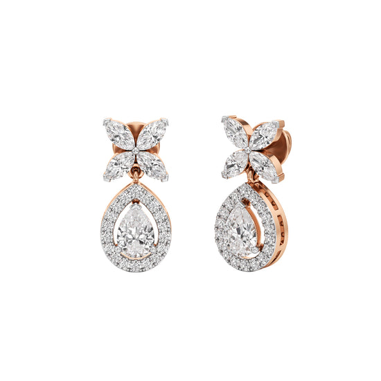 225Ct Pear Shape Dangles Earrings