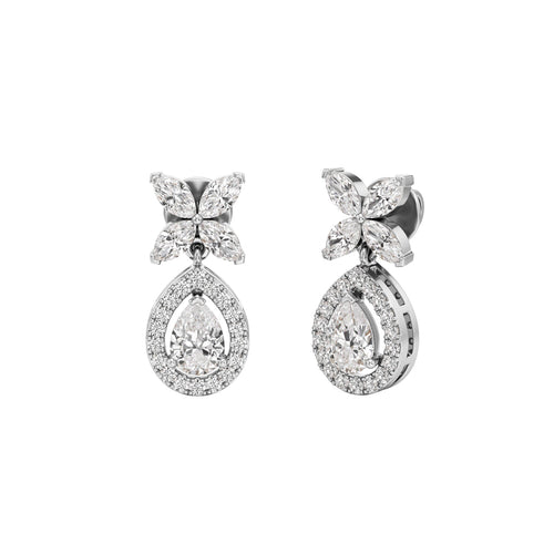 225Ct Pear Shape Dangles Earrings