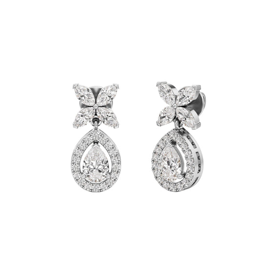 225Ct Pear Shape Dangles Earrings