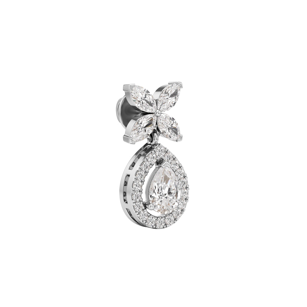 225Ct Pear Shape Dangles Earrings