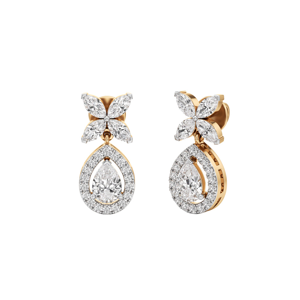 225Ct Pear Shape Dangles Earrings