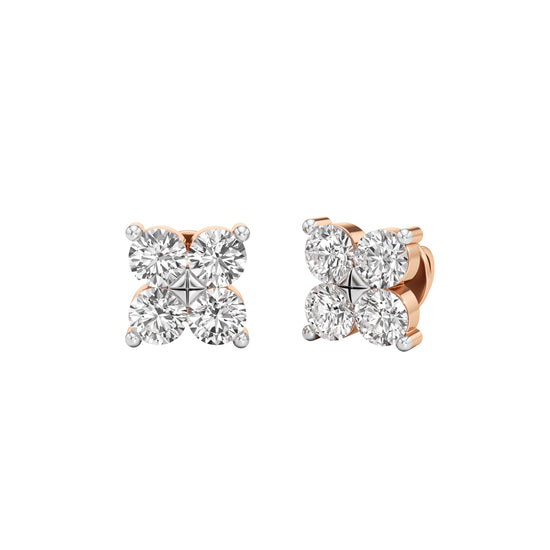 075Ct Round Shape Fancy Studs Earrings
