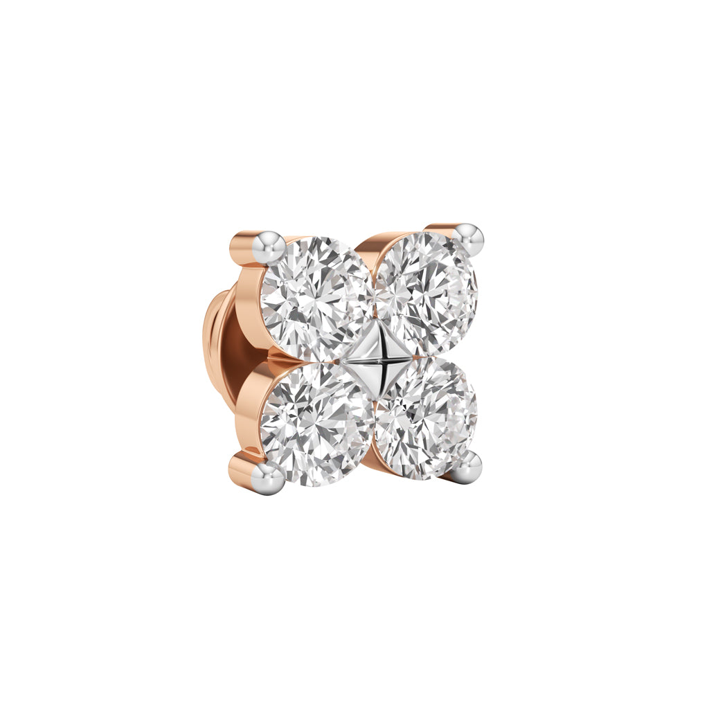 075Ct Round Shape Fancy Studs Earrings