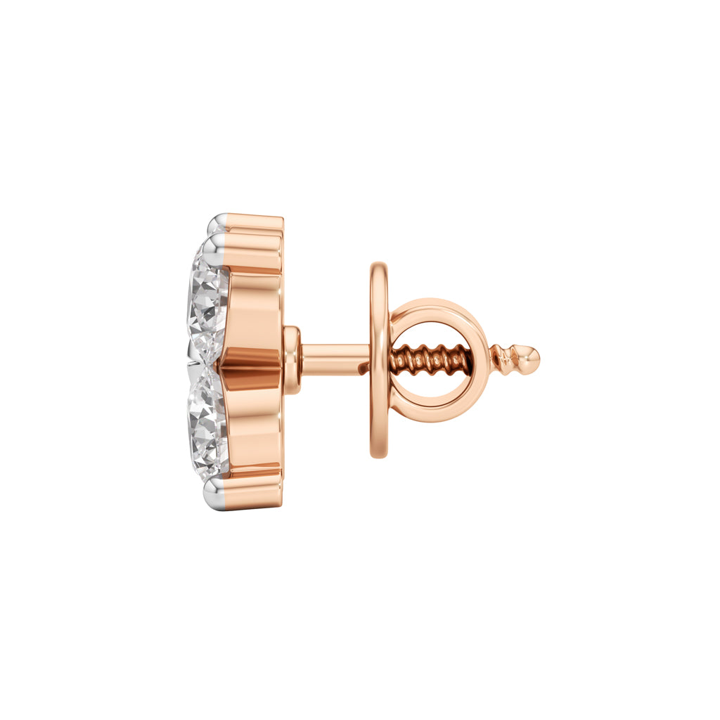 075Ct Round Shape Fancy Studs Earrings