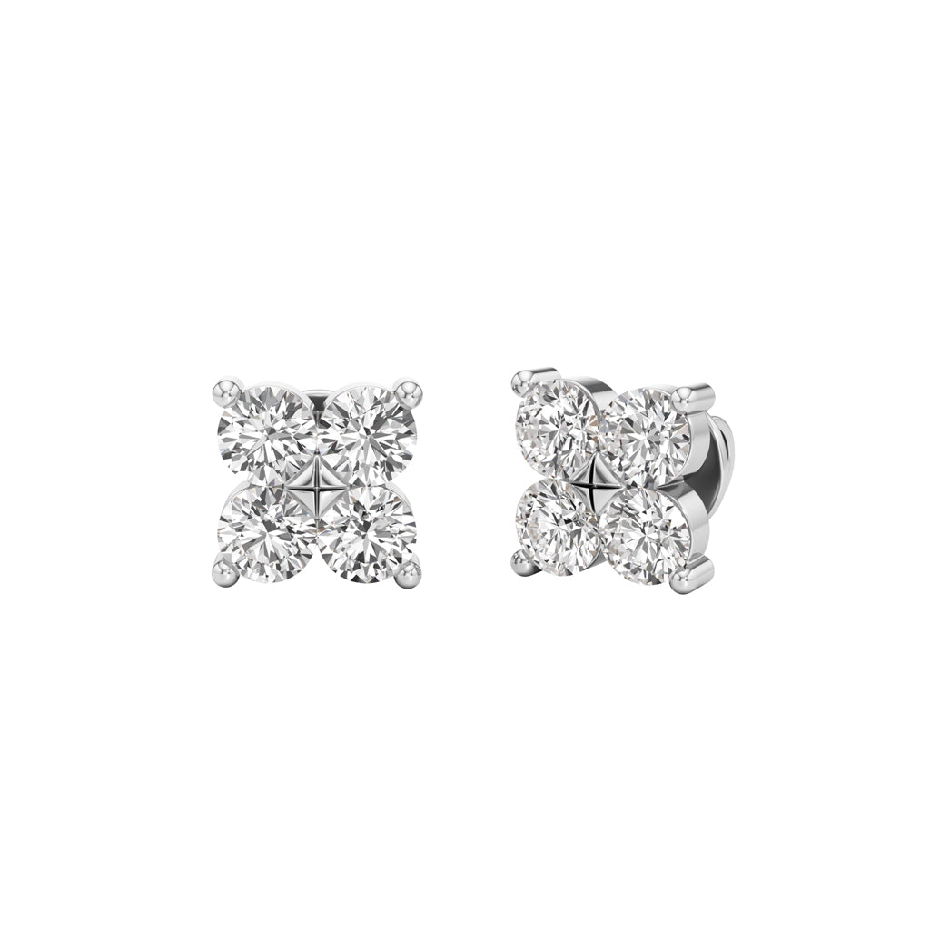 075Ct Round Shape Fancy Studs Earrings