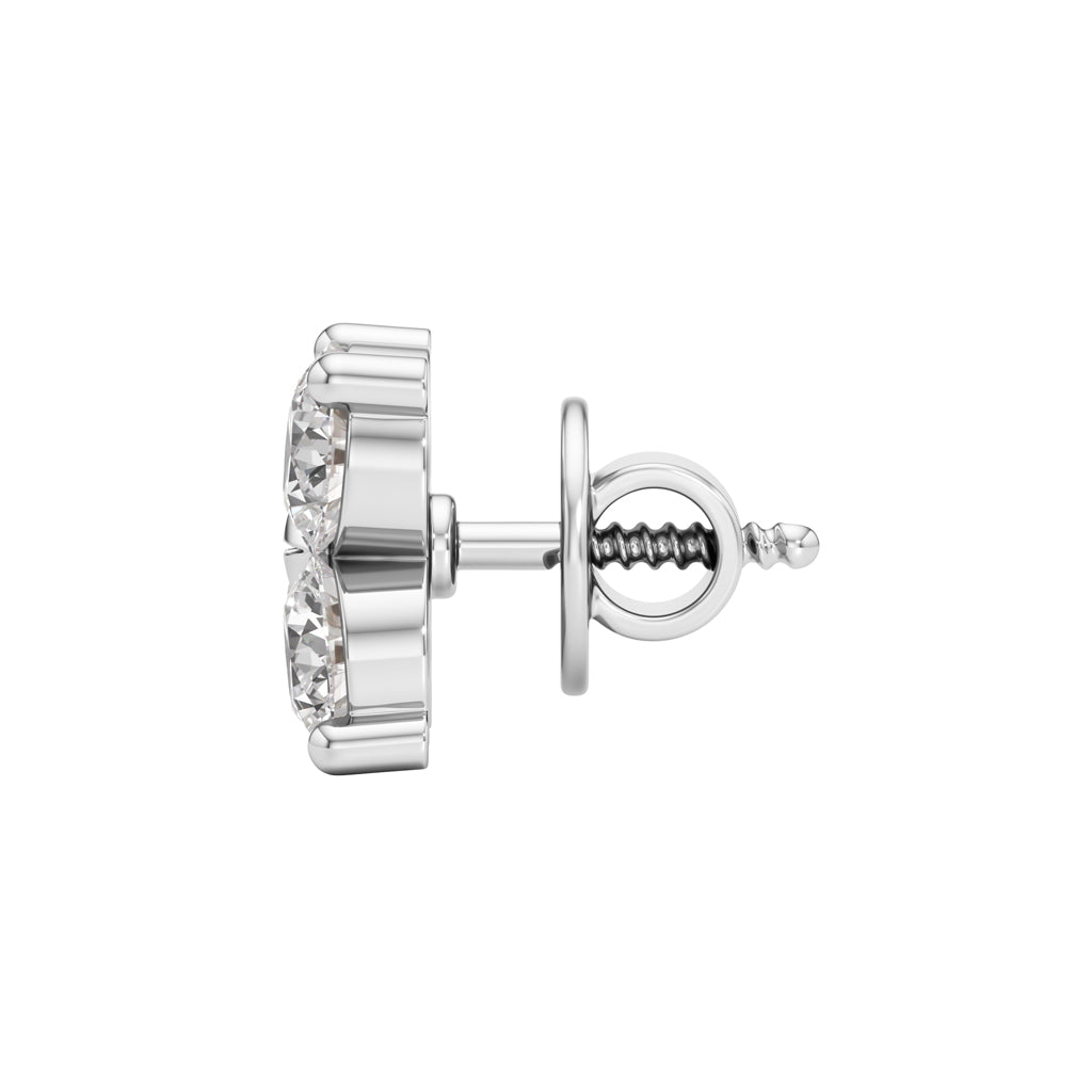 075Ct Round Shape Fancy Studs Earrings