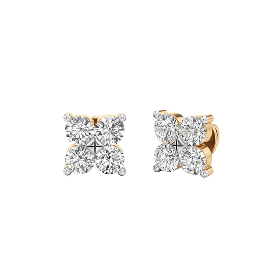 075Ct Round Shape Fancy Studs Earrings