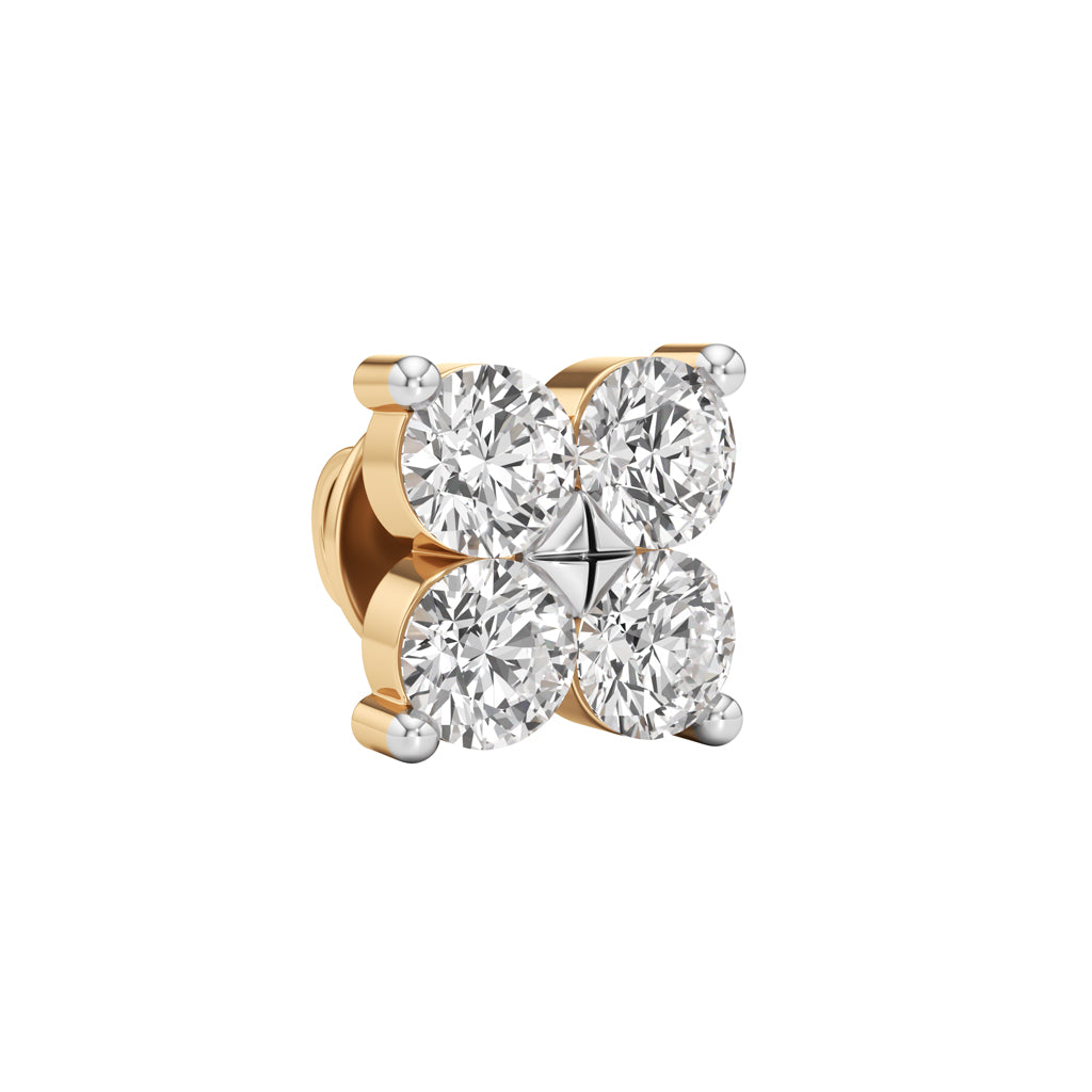 075Ct Round Shape Fancy Studs Earrings