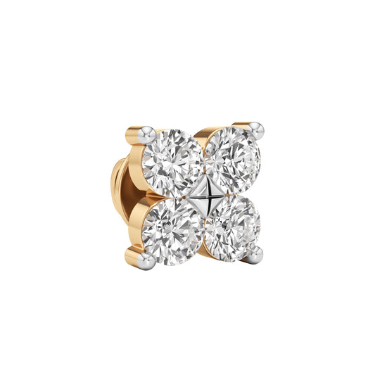 075Ct Round Shape Fancy Studs Earrings