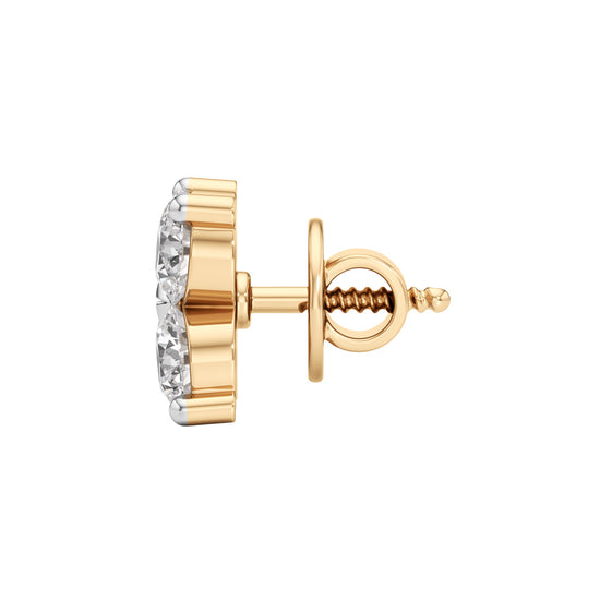 075Ct Round Shape Fancy Studs Earrings