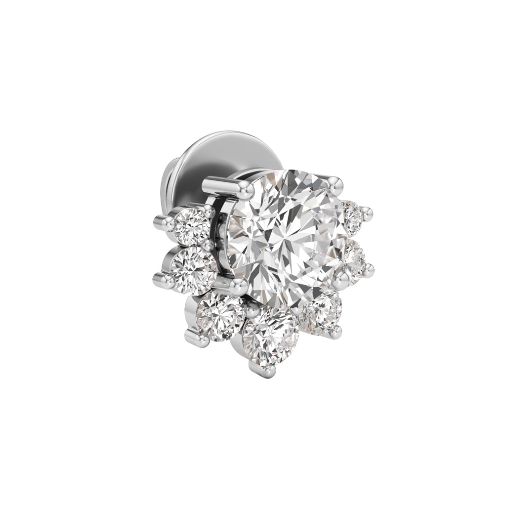 275Ct Round ShapeFancy Studs Earrings