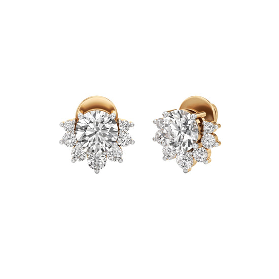 275Ct Round ShapeFancy Studs Earrings