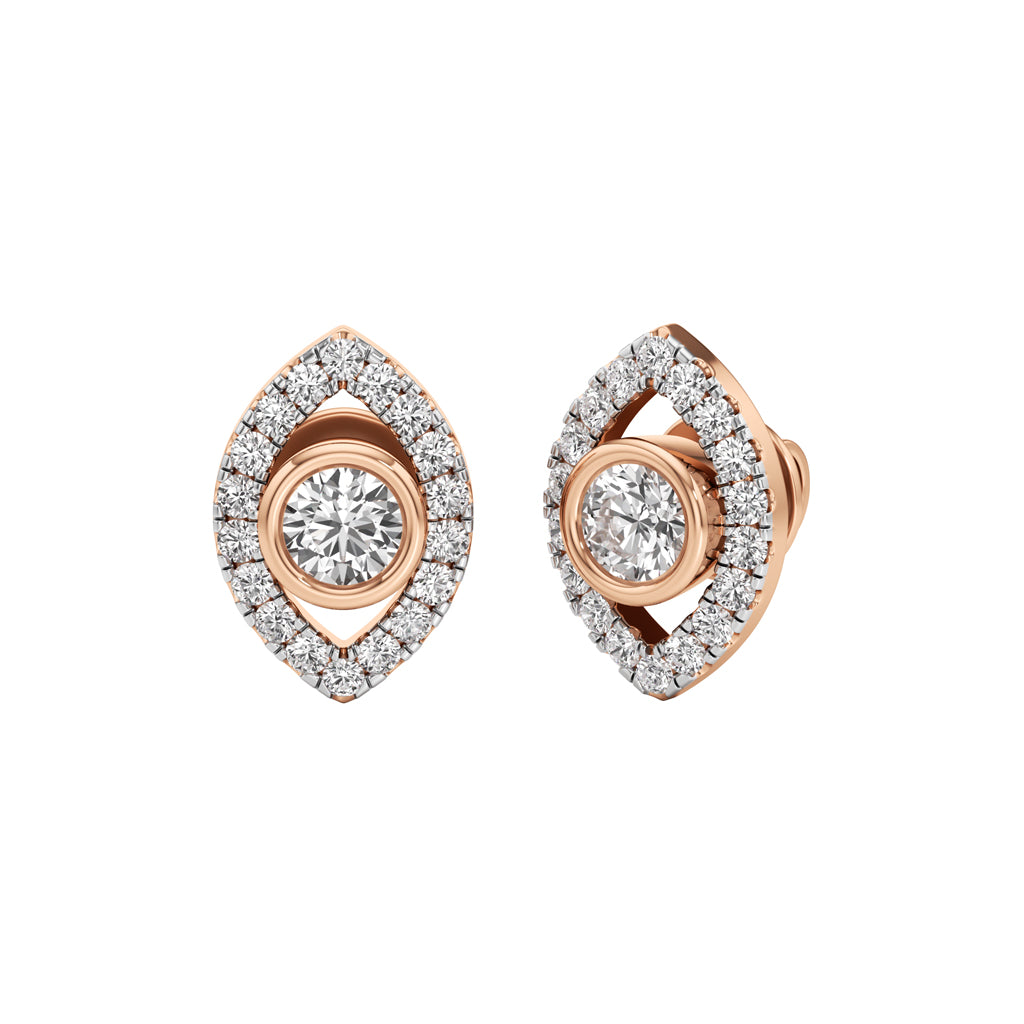 Round ShapeHalo Studs Earrings